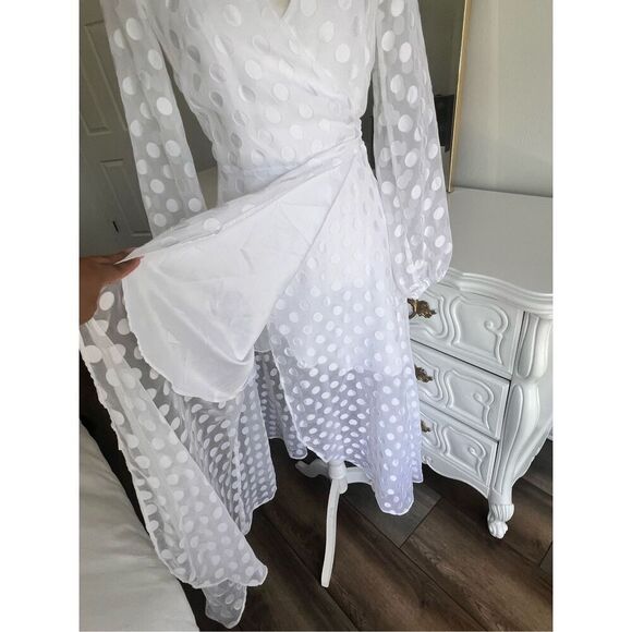 Guess polka dot wrap dress size M - Picture 4 of 7